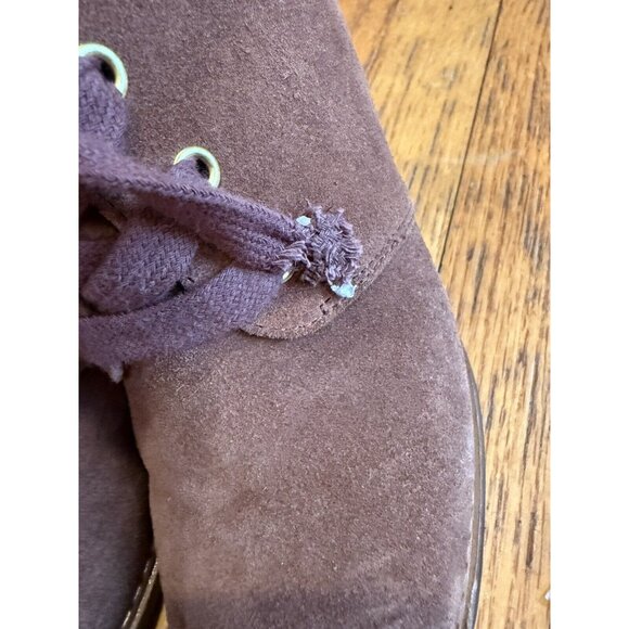 Kate Spade New York Saundra Honey Brown Suede Lace Up Wedge Ankle Boot Size 7.5 - Picture 4 of 10